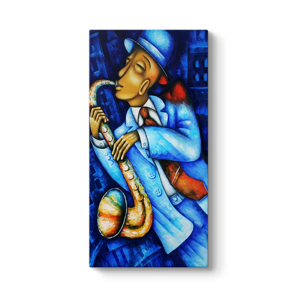 Mavili Jazz Sanatçısı Tablosu - Model 7
